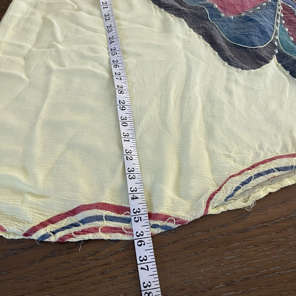 Fairy Butterfly Dress Free Size Yellow Rayon Boho A-line Flowy Festival Beaded - Picture 9 of 11